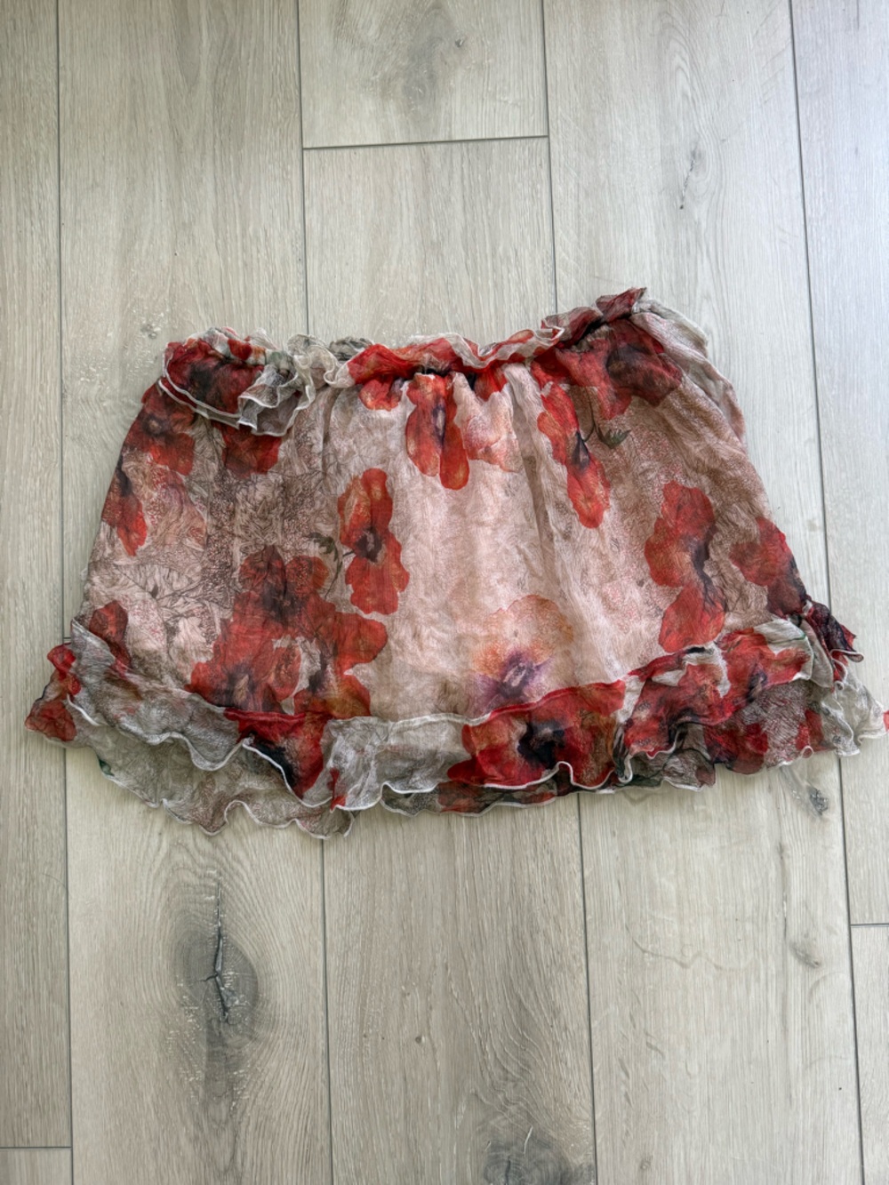 Isabel Marant Floral Ruffle Mini Silk Skirt Anemone Print in Red. Size S. New - Picture 2 of 7